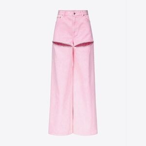 Pink Wide-Leg Women Jeans